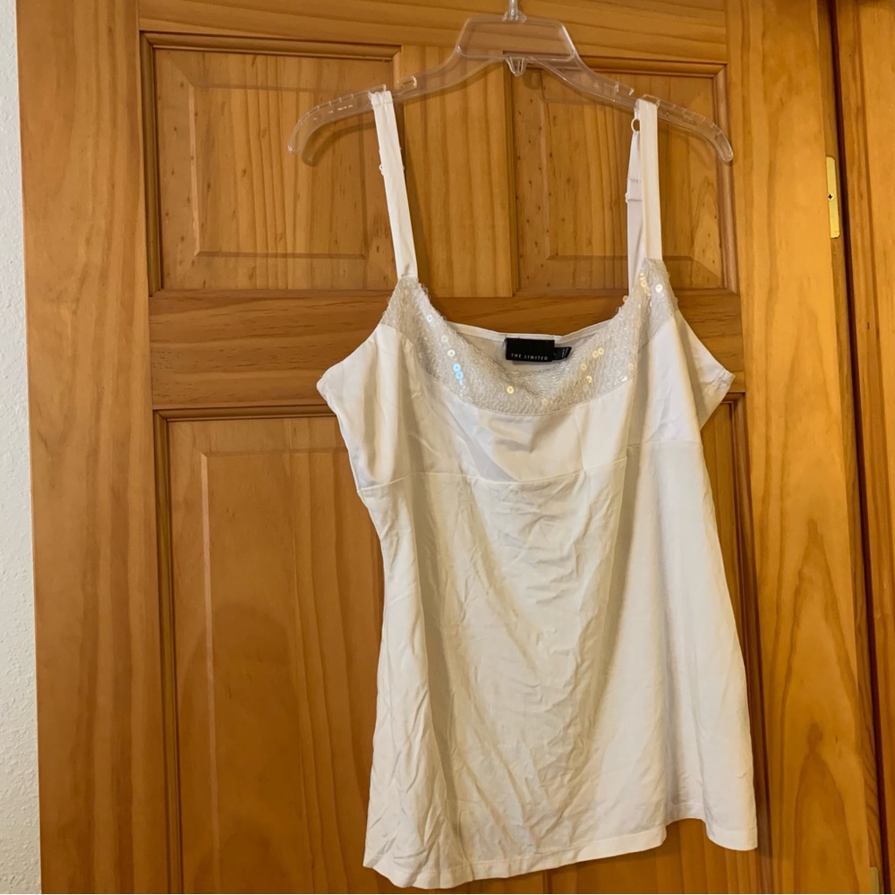The Limited White Camisole with Sequin Detail